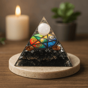 Orgonite Pyramid 70mm Midnight Pentagon - SHAMTAM.COM
