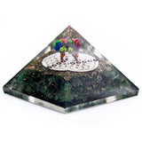 Orgonite Pyramid - Green Acewnturine nd Flower of Life - 70 mm - SHAMTAM.COM