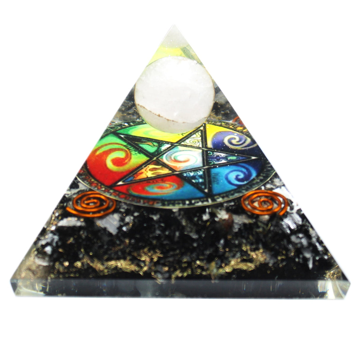 Orgonite Pyramid - Midnight Pentagon - 70mm - SHAMTAM.COM