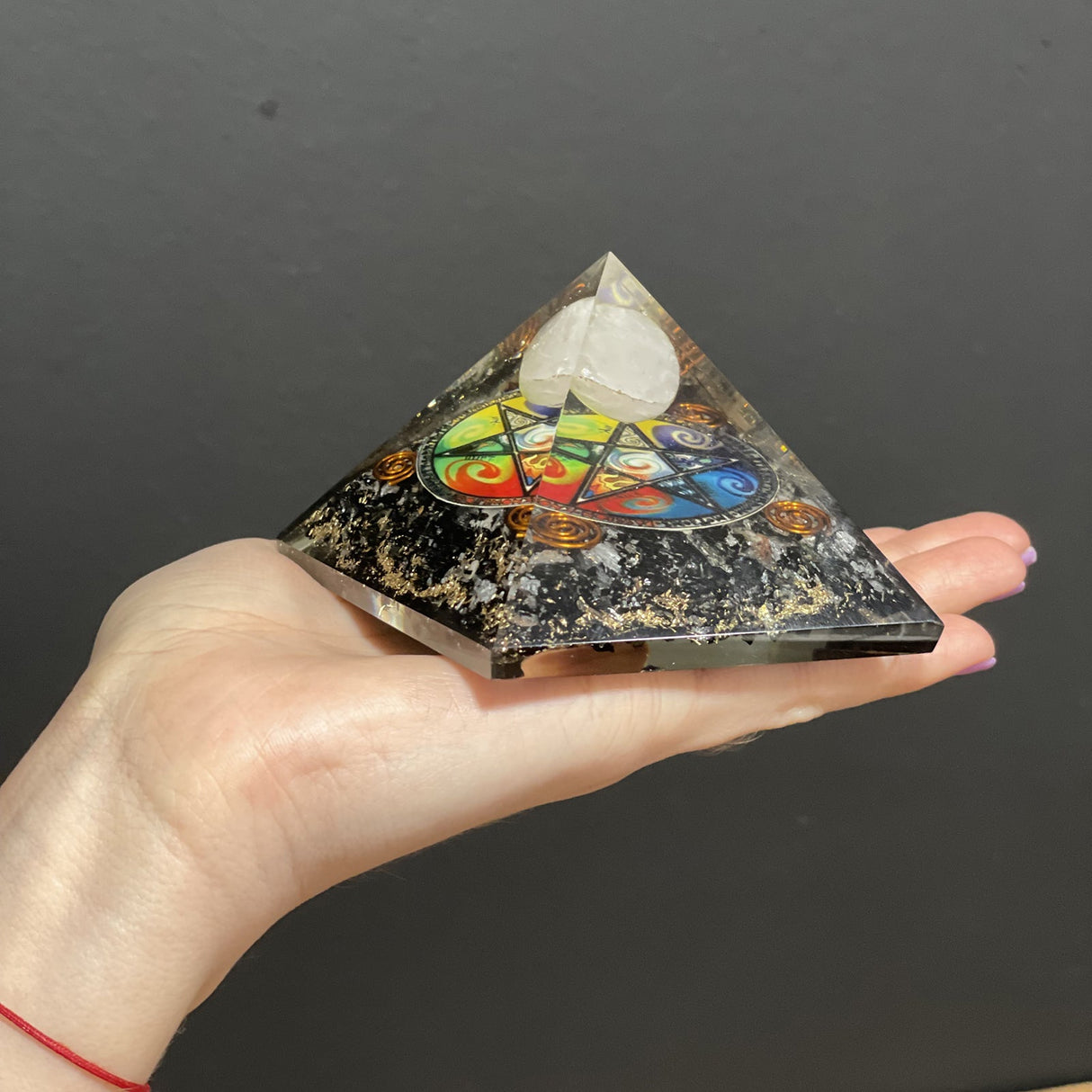 Orgonite Pyramid - Midnight Pentagon - 70mm - SHAMTAM.COM