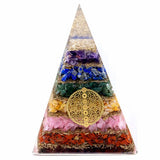 Orgonite Pyramid - Seven Chakra Flower of Life - 70 mm - SHAMTAM.COM