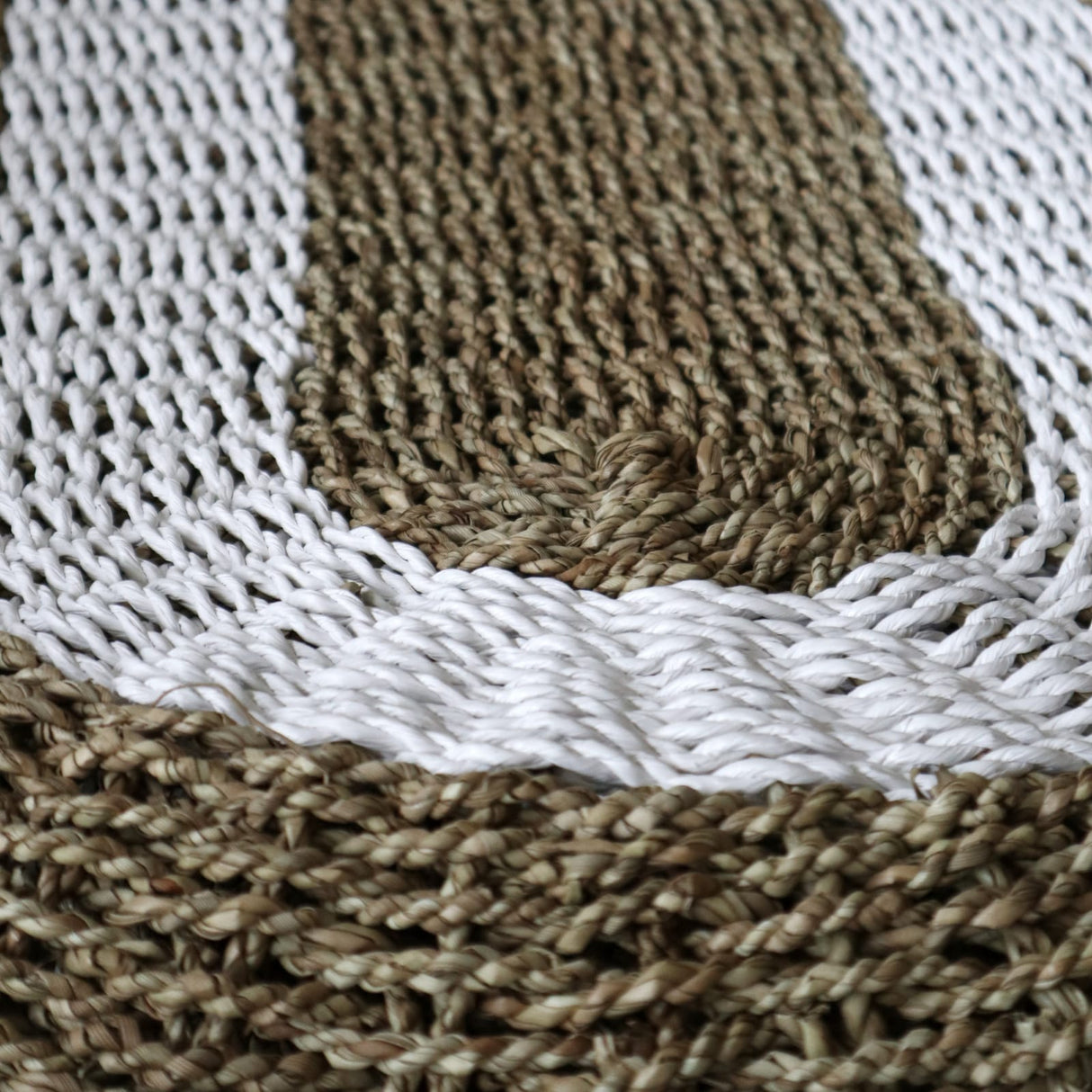 Seagrass Rug - White & Tan 60x120cm - SHAMTAM.COM