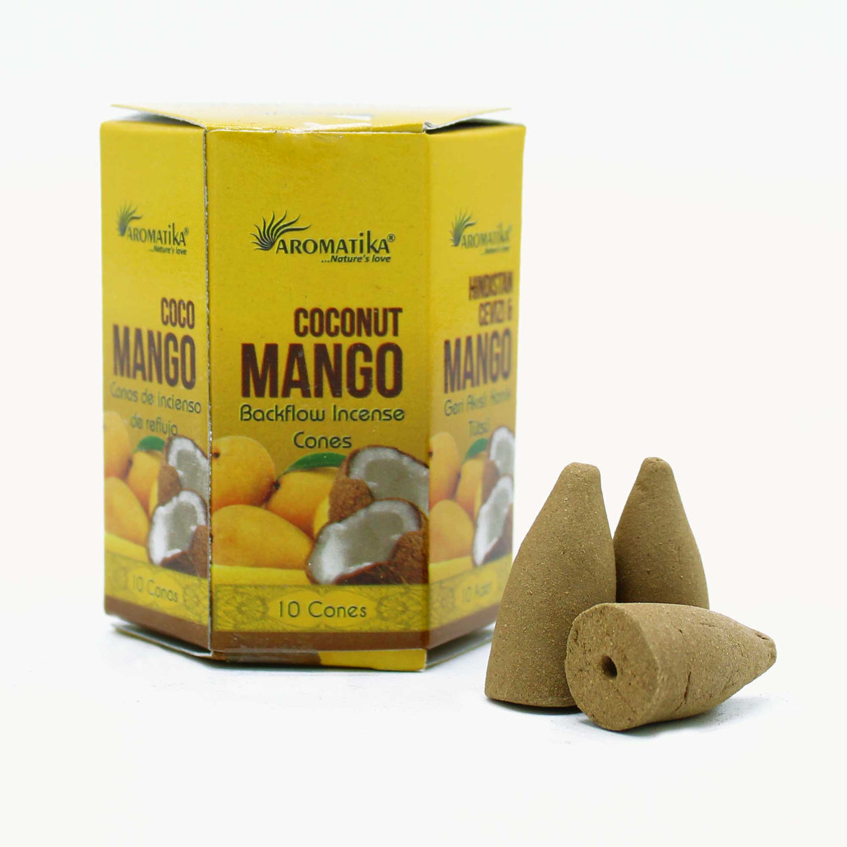 Coconut & Mango Backflow Incense - Pack of 10 Masala - SHAMTAM.COM