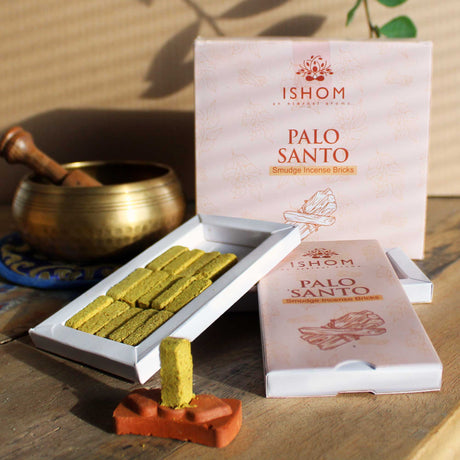 Pack of 15 Natural Incense Smudge Bricks and Burner - Palo Santo - SHAMTAM.COM