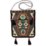 Boho Bag Messenger Pale Grey Kilim - SHAMTAM.COM