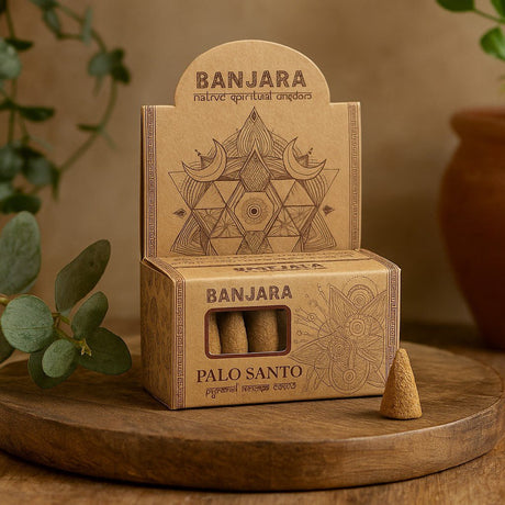 Palo Santo Pyramid Incense Cones 10 Count Banjara - SHAMTAM.COM