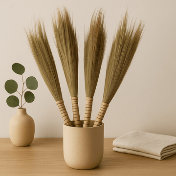 Pampas Grass Brooms Set of 4 Natural