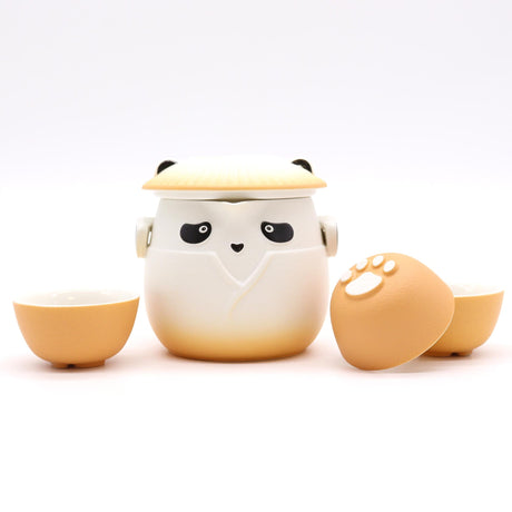 Panda Teapot Set & Three Cups - Orange - SHAMTAM.COM