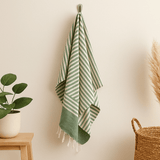 Pareo Throw Cotton Blend 100x180cm Picnic Green - SHAMTAM.COM