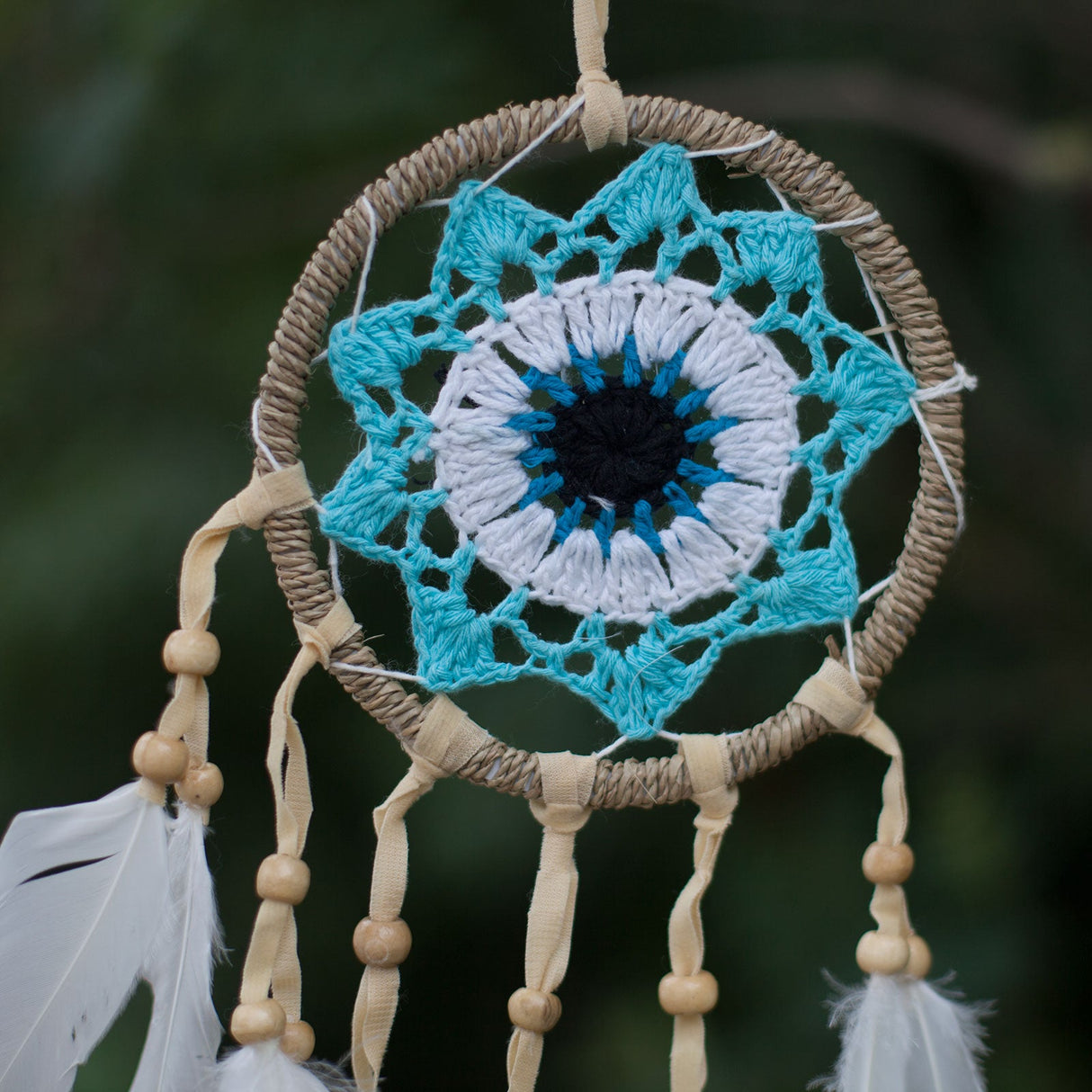 Macrame Dreamcatcher Pastel Blue 12cm (asst colours) - SHAMTAM.COM