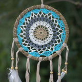 Macrame Dreamcatcher Pastel Blue 16cm (asst colours) - SHAMTAM.COM