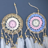 Macrame Dreamcatcher Pastel Pink 12cm (asst colours) - SHAMTAM.COM