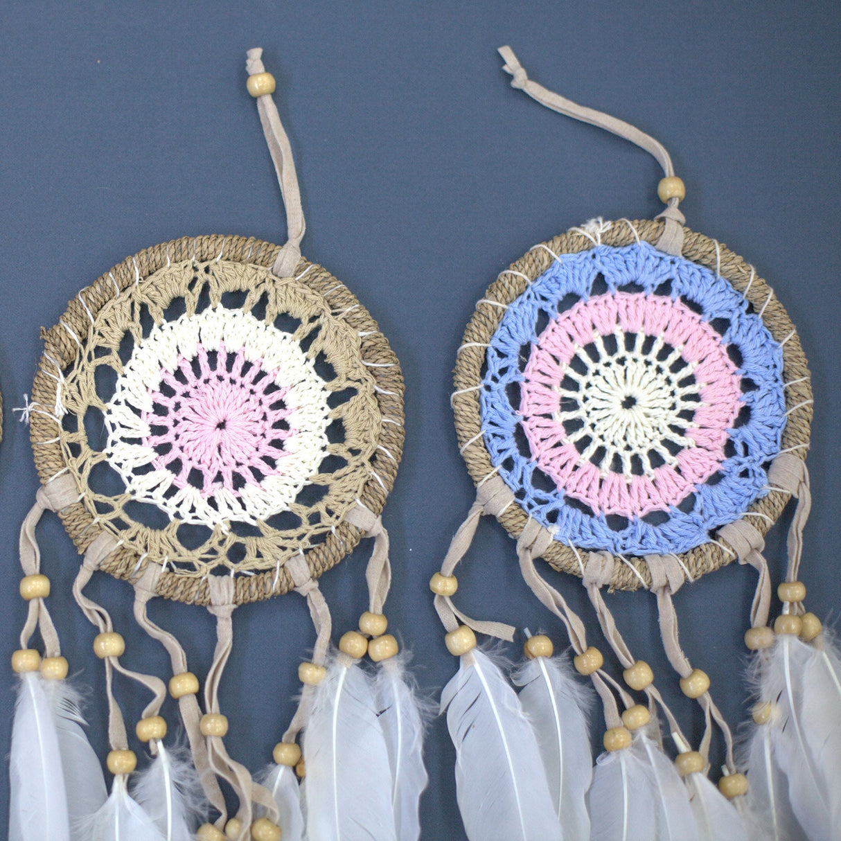 Macrame Dreamcatcher Pastel Pink 12cm (asst colours) - SHAMTAM.COM