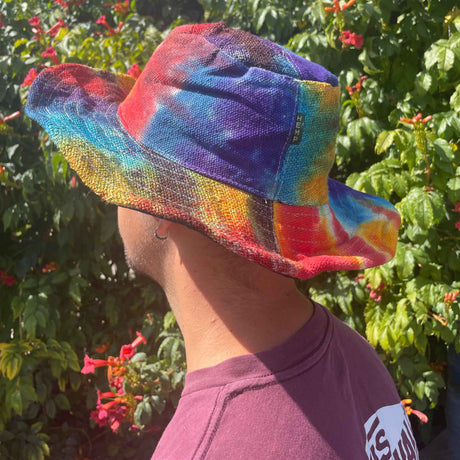 Boho Hat - Patched and Wired Hemp & Cotton Tiedye - SHAMTAM.COM