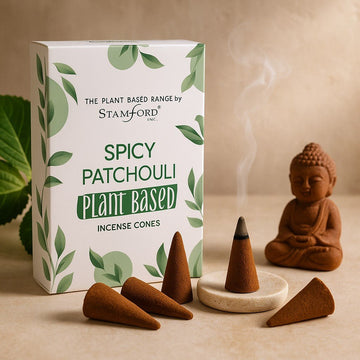 Conos de incienso de pachulí especiado de origen vegetal, 12 conos