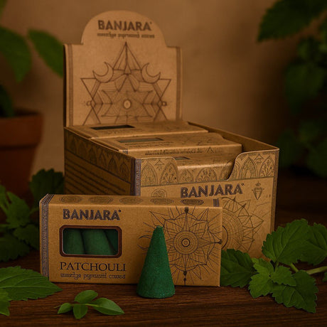 Patchouli Incense Smudge Cones, 10 Pack Banjara - SHAMTAM.COM