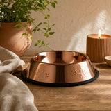 PAW Food Bowls - Single Copper Style - 22cm - Stainless Steel (304) — styled in a warm, naturally lit interior