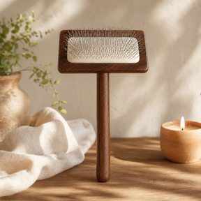 PAW Grooming Tools - Med Anti-tangle Comb - Walnut — styled in a warm, naturally lit interior