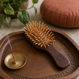 PAW Grooming Tools - Mini Brush & Massage - Bamboo Pins — styled in a warm, naturally lit interior