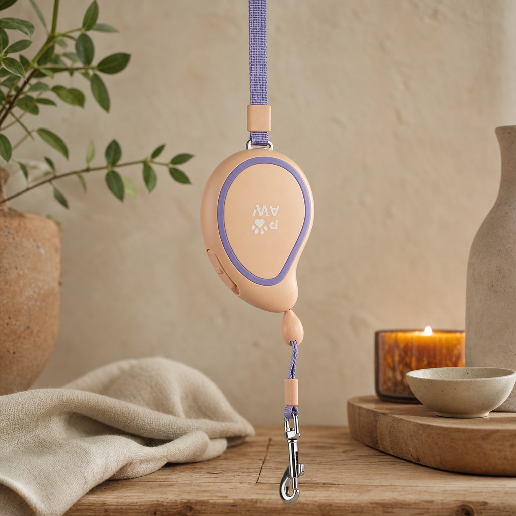 Paw Pet Leash - Mini Mango - Peach - 3m — styled in a warm, naturally lit interior