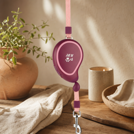 Paw Pet Leash - Mini Mango - Plum - 3m — styled in a warm, naturally lit interior
