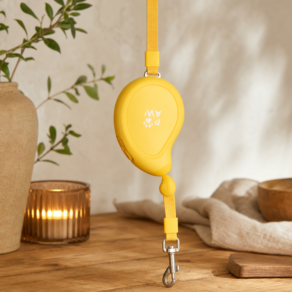 Paw Pet Leash - Mini Mango - Yellow - 3m — styled in a warm, naturally lit interior