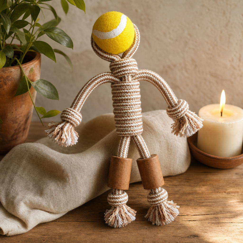 Coffee Wood Chew Rope Ranger Ball Dog Toy | SHAMTAM