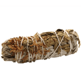 Peaceful Sage Smudge Stick with Natural Green Mirton Leaves & Orange Mini Daisy - 10cm - SHAMTAM.COM