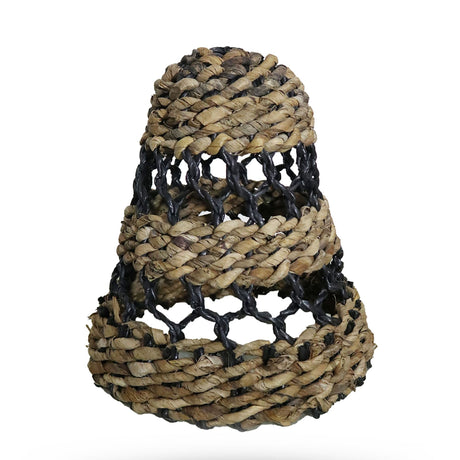 Pendant Lampshade Banana Leaf Black Raffia Medium - SHAMTAM.COM