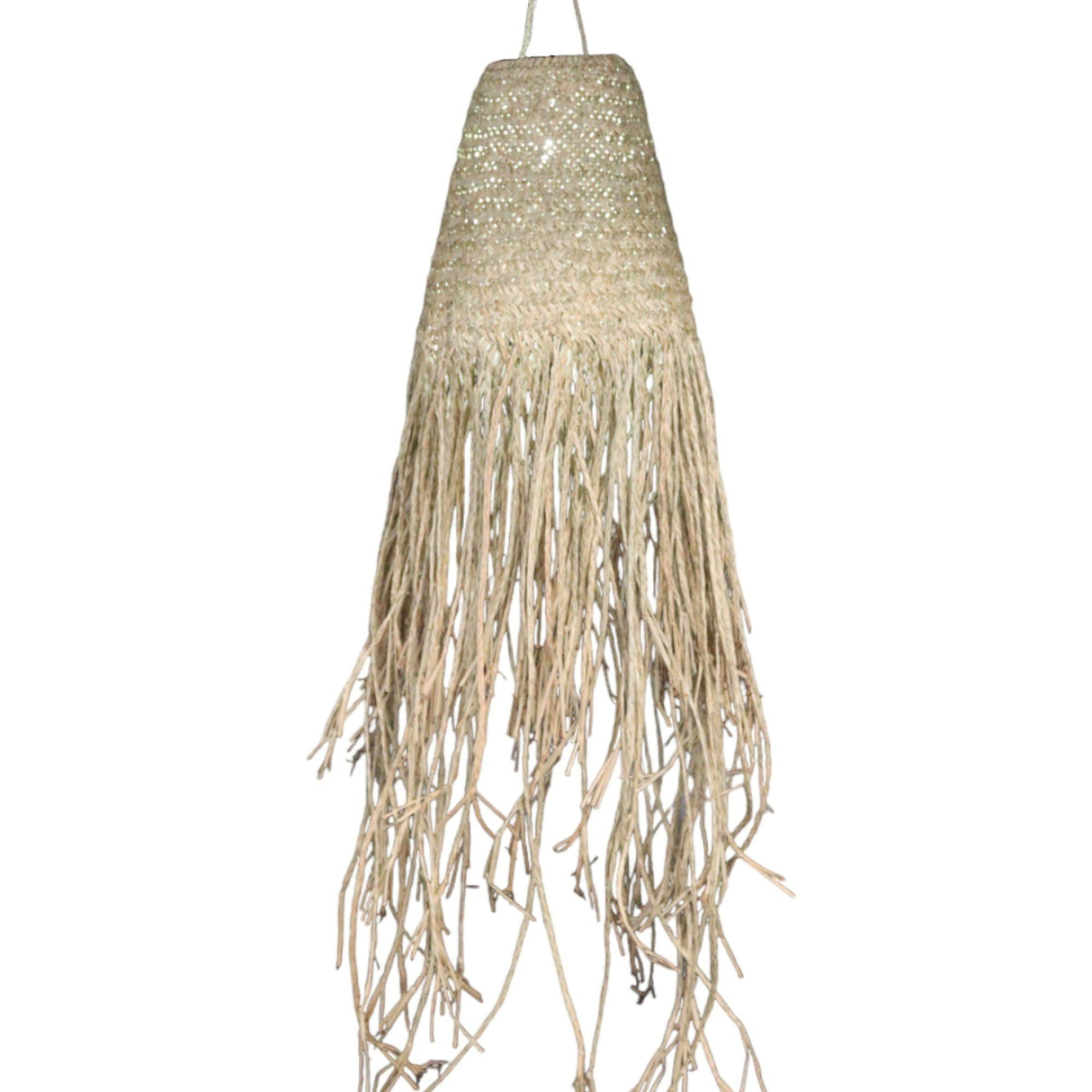 Pendant Light Shade Braided Doum Palm 20x15cm - SHAMTAM.COM