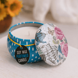 Peony Scented Tin Candle, Soy Wax - SHAMTAM.COM