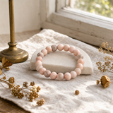 Petite Power Bracelet (17cmx6mm) - Pink Jasper — styled in a warm, naturally lit interior
