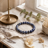 Petite Power Bracelet (17cmx6mm) - Sodalite — styled in a warm, naturally lit interior