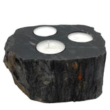 Petrified Wood Candle Holder - Triple - SHAMTAM.COM