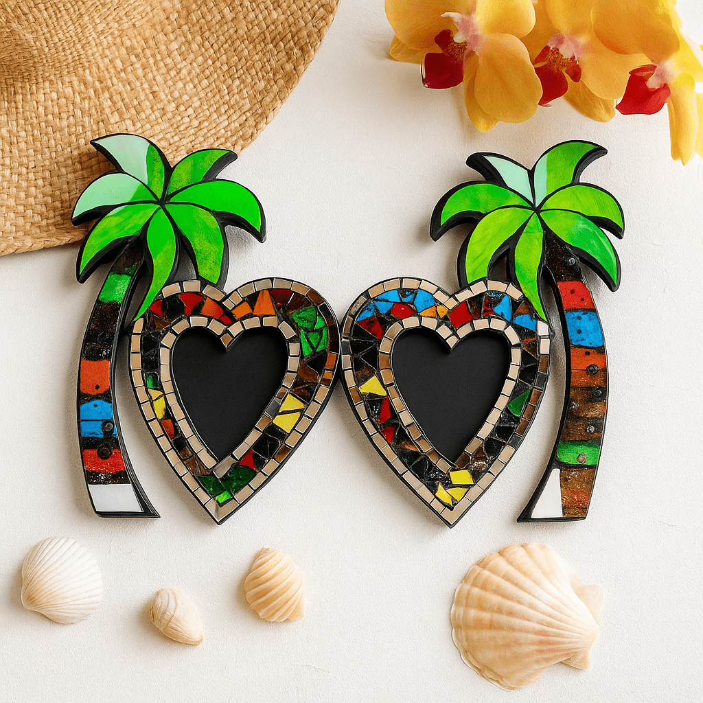 Picture Frame Double Coconut Mosaic - SHAMTAM.COM