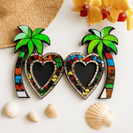 Picture Frame Double Coconut Mosaic - SHAMTAM.COM