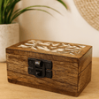 Pill Box Wooden Whitewashed Slavic Design 8.5x5.5x4cm - SHAMTAM.COM