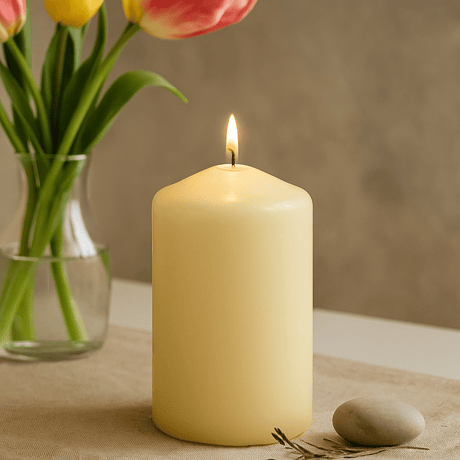 Pillar Candle 60x100mm Ivory 30 Hour Burn Time - SHAMTAM.COM