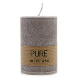 Pillar Candle Grey Olive Wax 90x60mm - SHAMTAM.COM