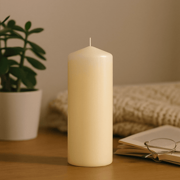 Pillar Candle Ivory 80x250mm 160 Hour Burn Time – 6 Pack