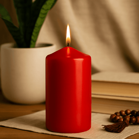 Pillar Candle Red 60x120mm 38 Hour Burn - SHAMTAM.COM