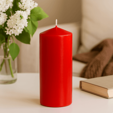 Pillar Candle Red 80 x 250 mm - SHAMTAM.COM