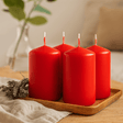 Pillar Candles 4 - Pack Red 40x80mm - SHAMTAM.COM