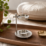 Plated Brass Resin Incense Warmer - Adjustable — styled in a warm, naturally lit interior