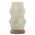 Pleated Table Lamp USB‑C 3‑Level Dimmable Wood Base - SHAMTAM.COM