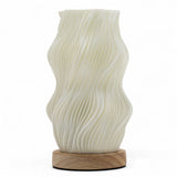 Pleated Table Lamp USB‑C 3‑Level Dimmable Wood Base - SHAMTAM.COM