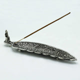 Polished Aluminium Buddha Long Shaped Incense Holder 23cm - SHAMTAM.COM