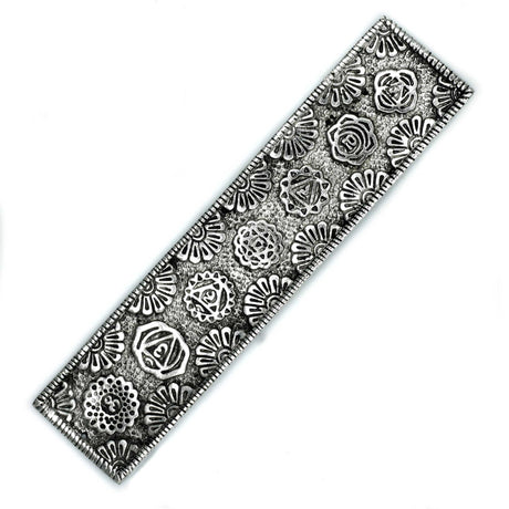 Polished Aluminium Chakra Long Incense Holder 23cm - SHAMTAM.COM