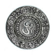 Polished Aluminium Om Round Incense Holder 11cm - SHAMTAM.COM