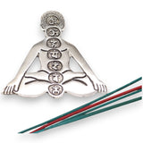 Polished Aluminum Seven Chakra Yoga Incense Holder - SHAMTAM.COM